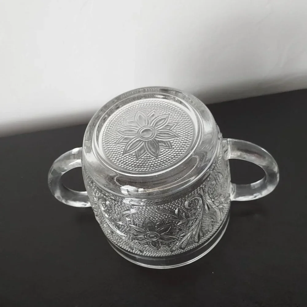 RARE 50's Anchor Hocking Sugar & Creamer/40's Duncan Miller Glass Tray